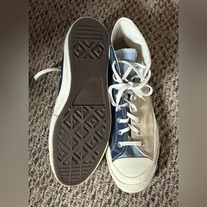 Converse High-Tops in Navy and Beige